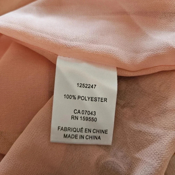 Joie Peach Floral Bohemian Peasant Chiffon Swiss Dot  Ruffle Top Tie Blouse XS. - Picture 16 of 16